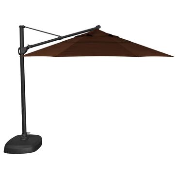 Garden Party 11" Chocolate Cantilever Umbrella with Black Base and Stand, , large
