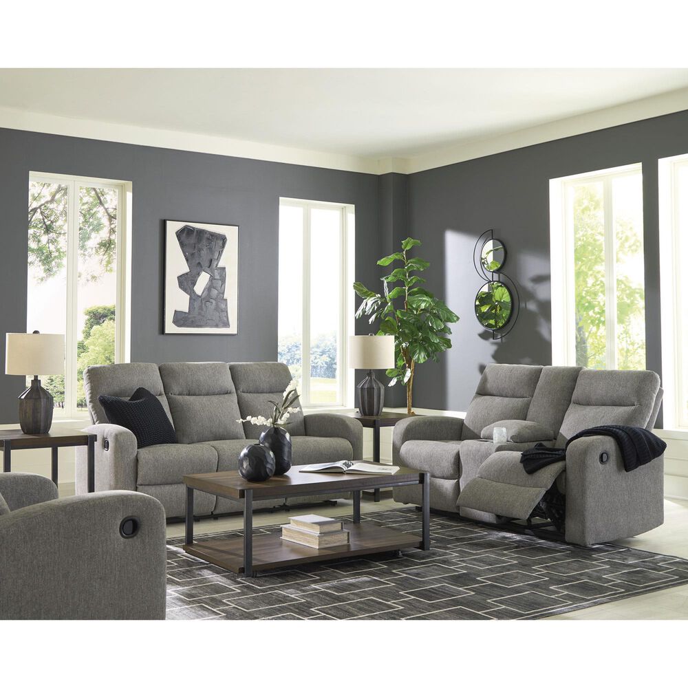 Ashley Gauntlet Manual Reclining Loveseat in Sterling, , large