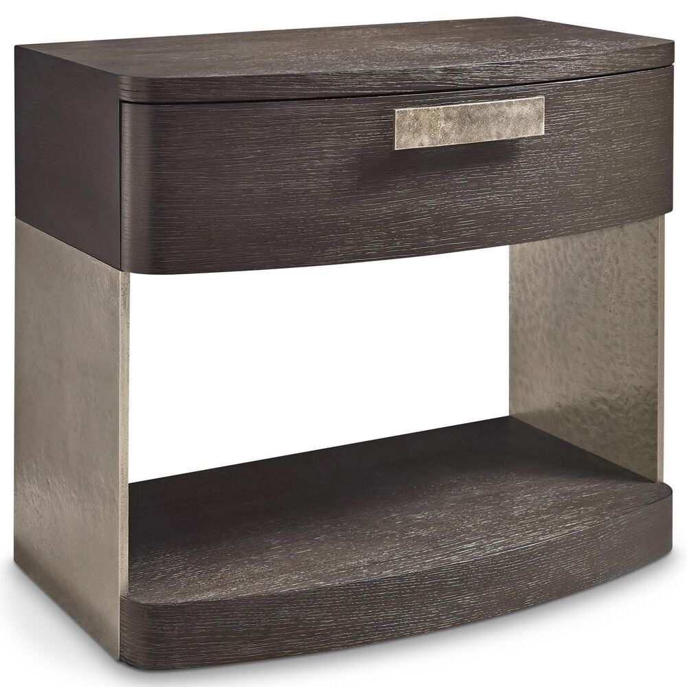 Bernhardt Geneve 1 Drawer Nightstand in Robor and Ferrum with AC Outlets and USB Ports, , large
