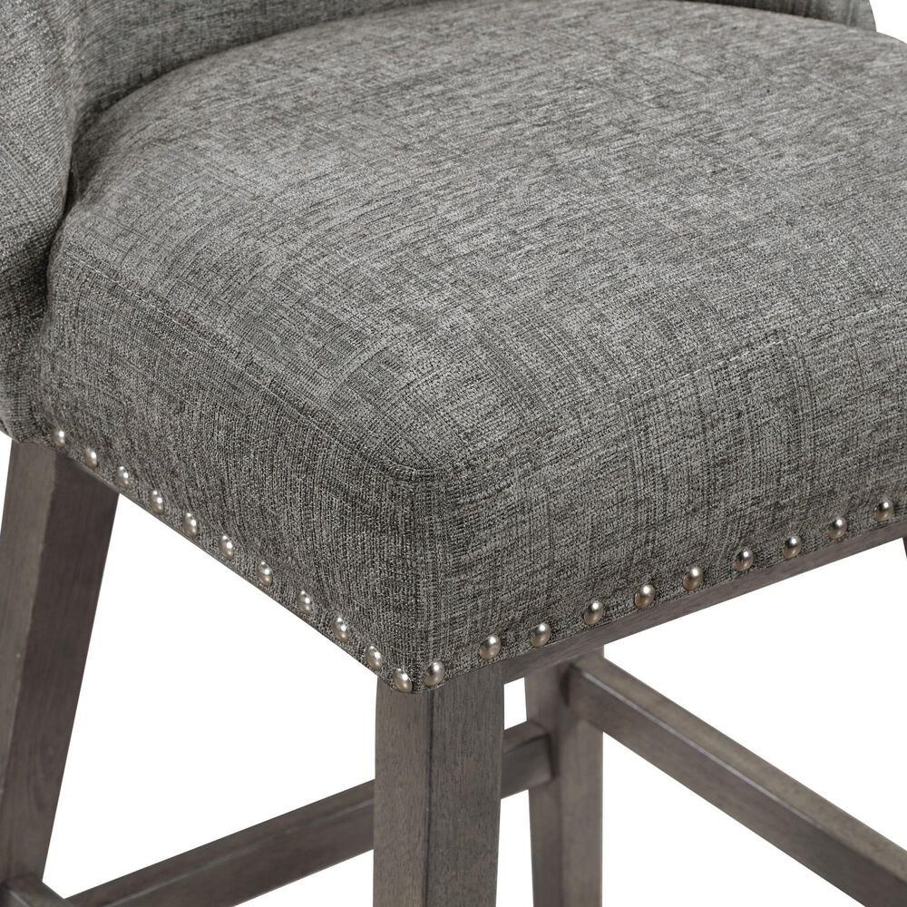 OSP Home Granville Swivel Counter Stool with Charcoal Upholstered in Grey, , large