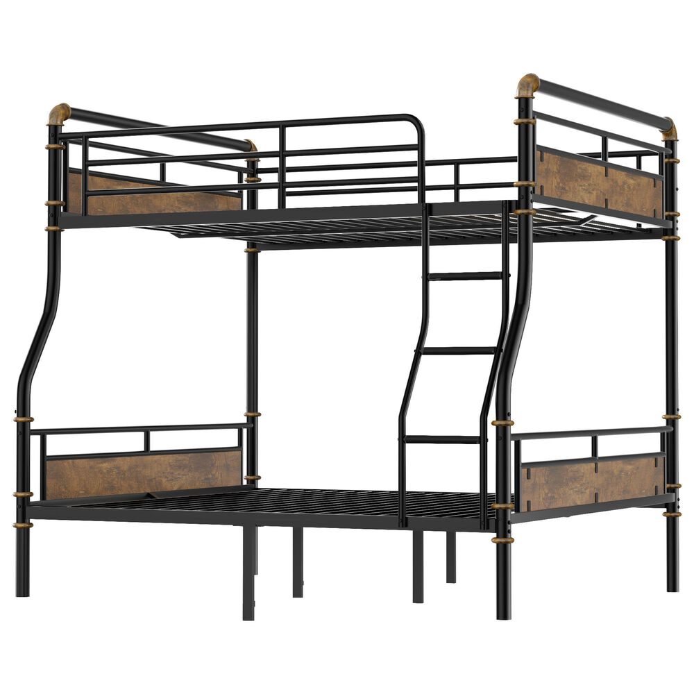 Hearth and Haven Full XL over Queen Detachable Bunk Bed in Black, , large