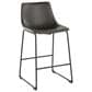 Lumisource Duke Fixed-Height Counter Stool with Grey Cushion in Black, , large