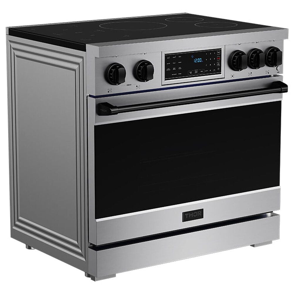 Thor Kitchen Gordon Ramsay 6.0 Cu. Ft. Professional Induction Range with Black Color Kit Assembly in Stainless Steel, , large