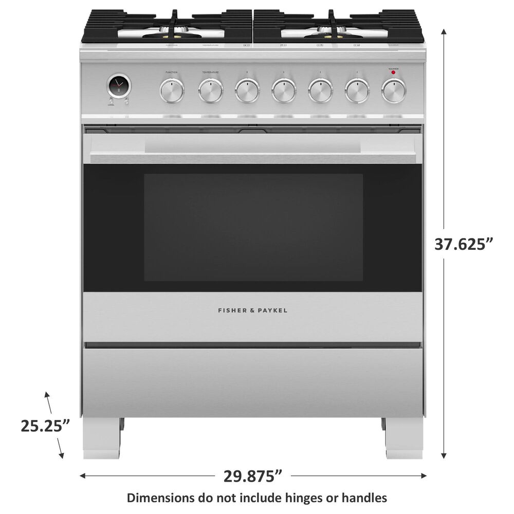 Fisher &amp; Paykel 30&quot; Freestanding Dual Fuel Range in Stainless Steel, , large
