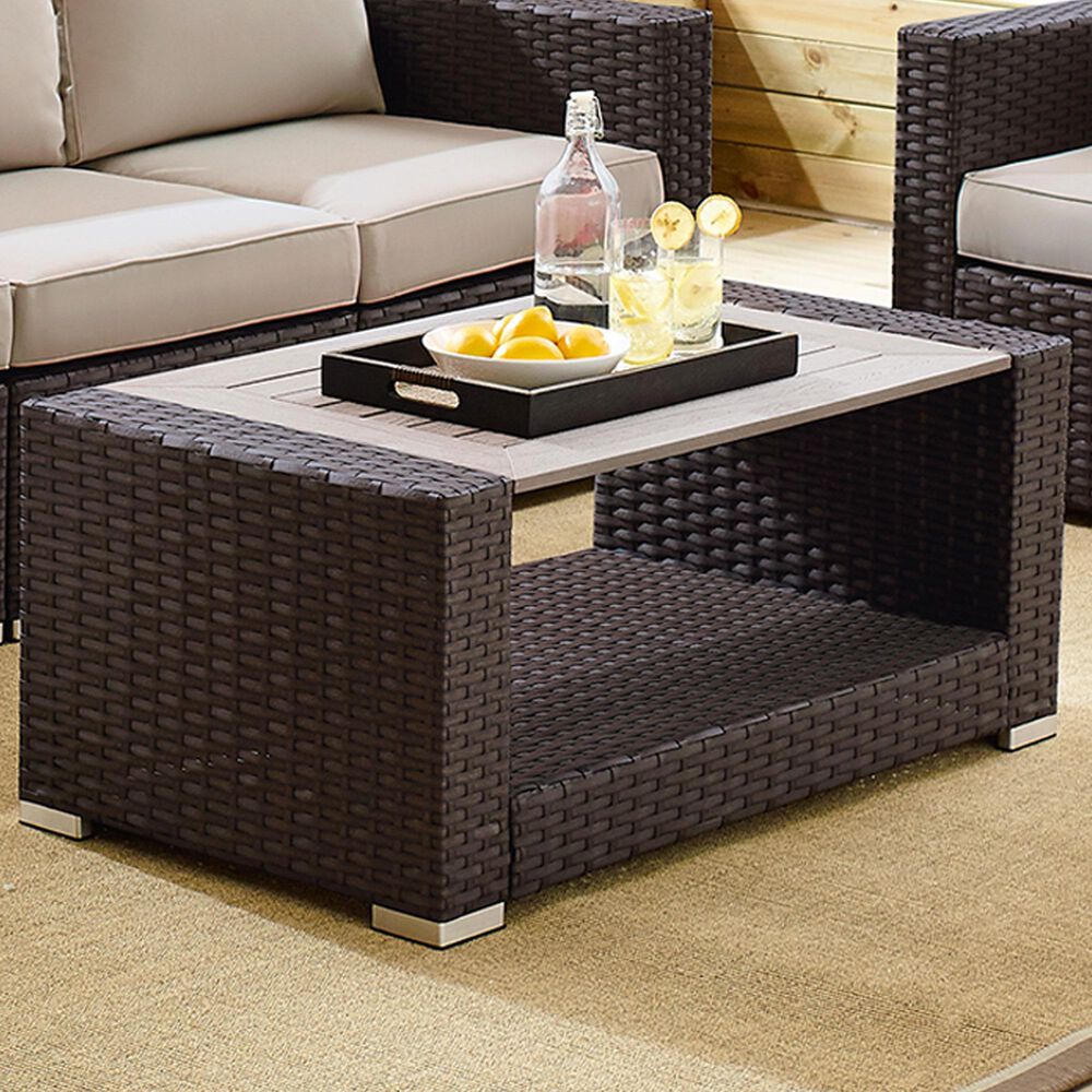 Accentric Approach Patio Table in Brown, , large