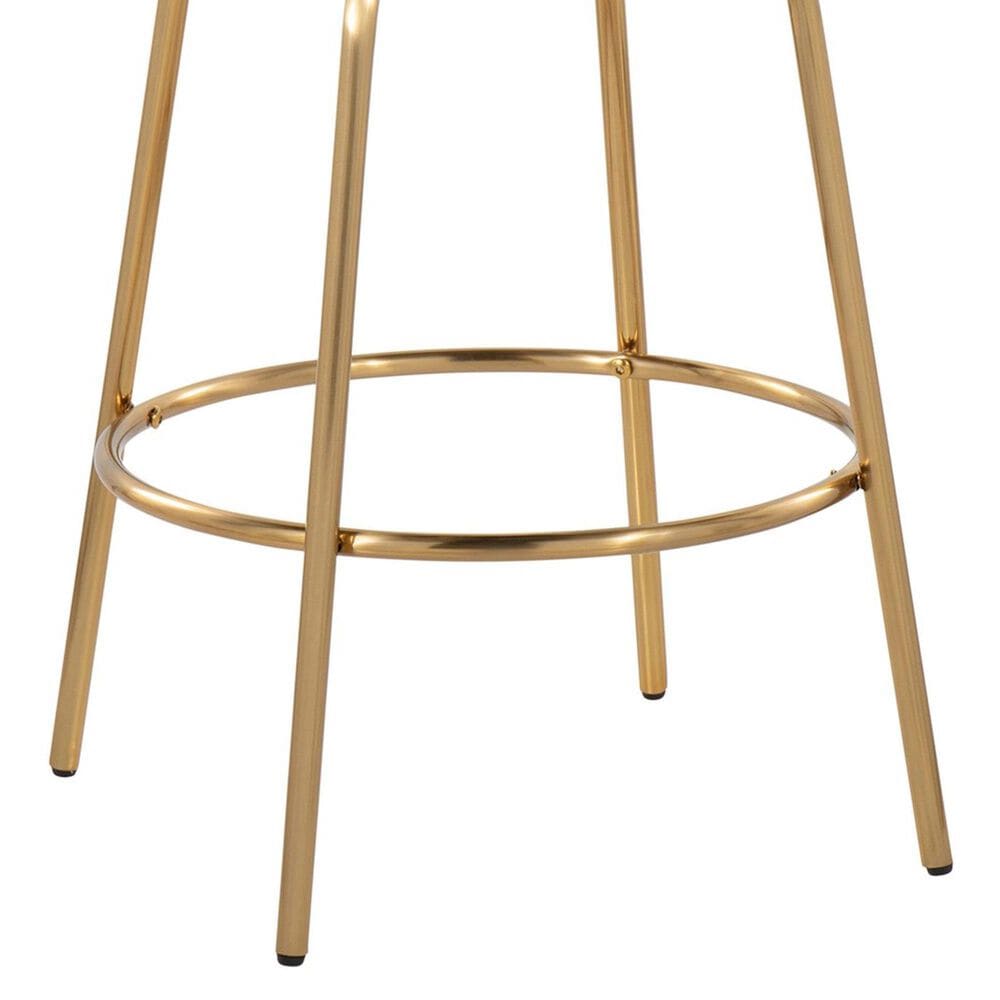 LumiSource Cinch 26" Swivel Counter Stool with Cream Upholstery in Gold (Set of 2), , large