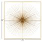 CosmoLiving by Cosmopolitan 36" Square Modern Wall Decor with Starburst Center in Gold, , large