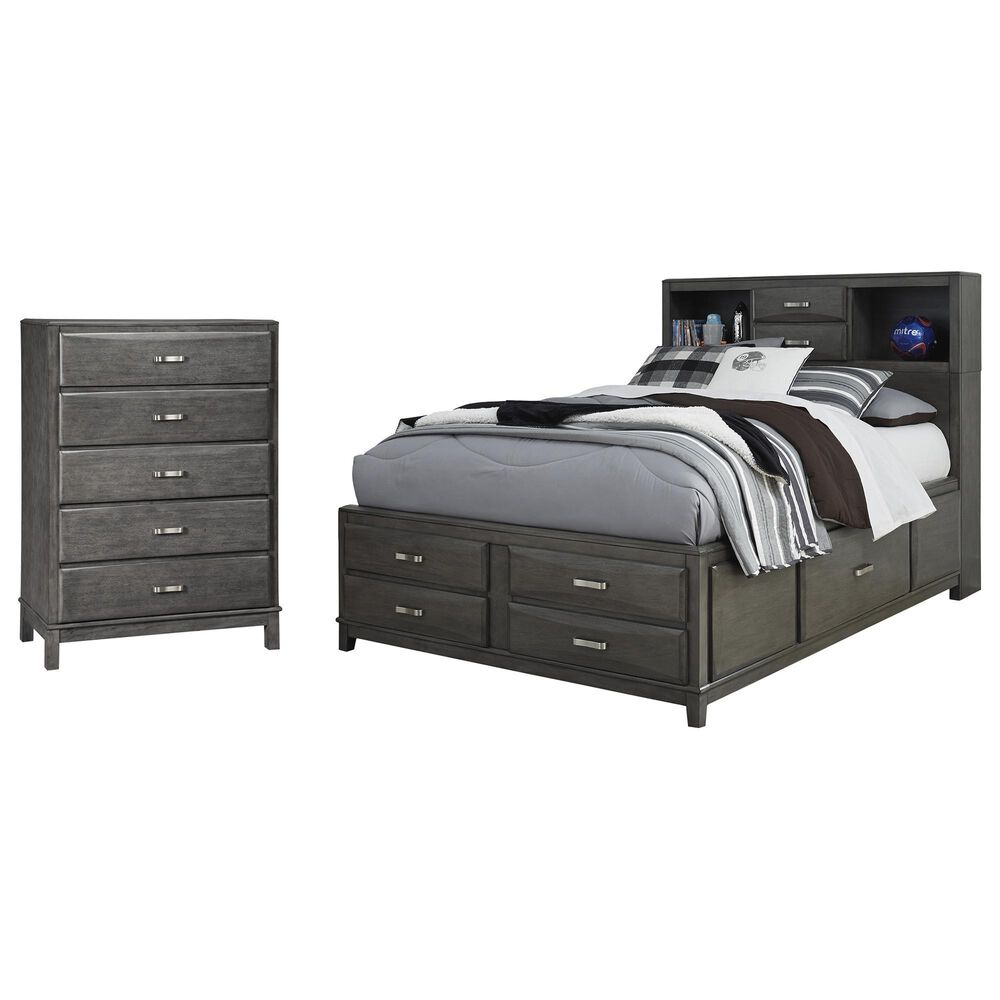 Ashley Caitbrook 2-Piece Full Storage Bed Set in Gray, , large