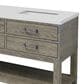 Lexora Home Norwalk 60" Double Bathroom Vanity in Grey Oak with White Cultured Marble Top  and Rectangle Sink, , large
