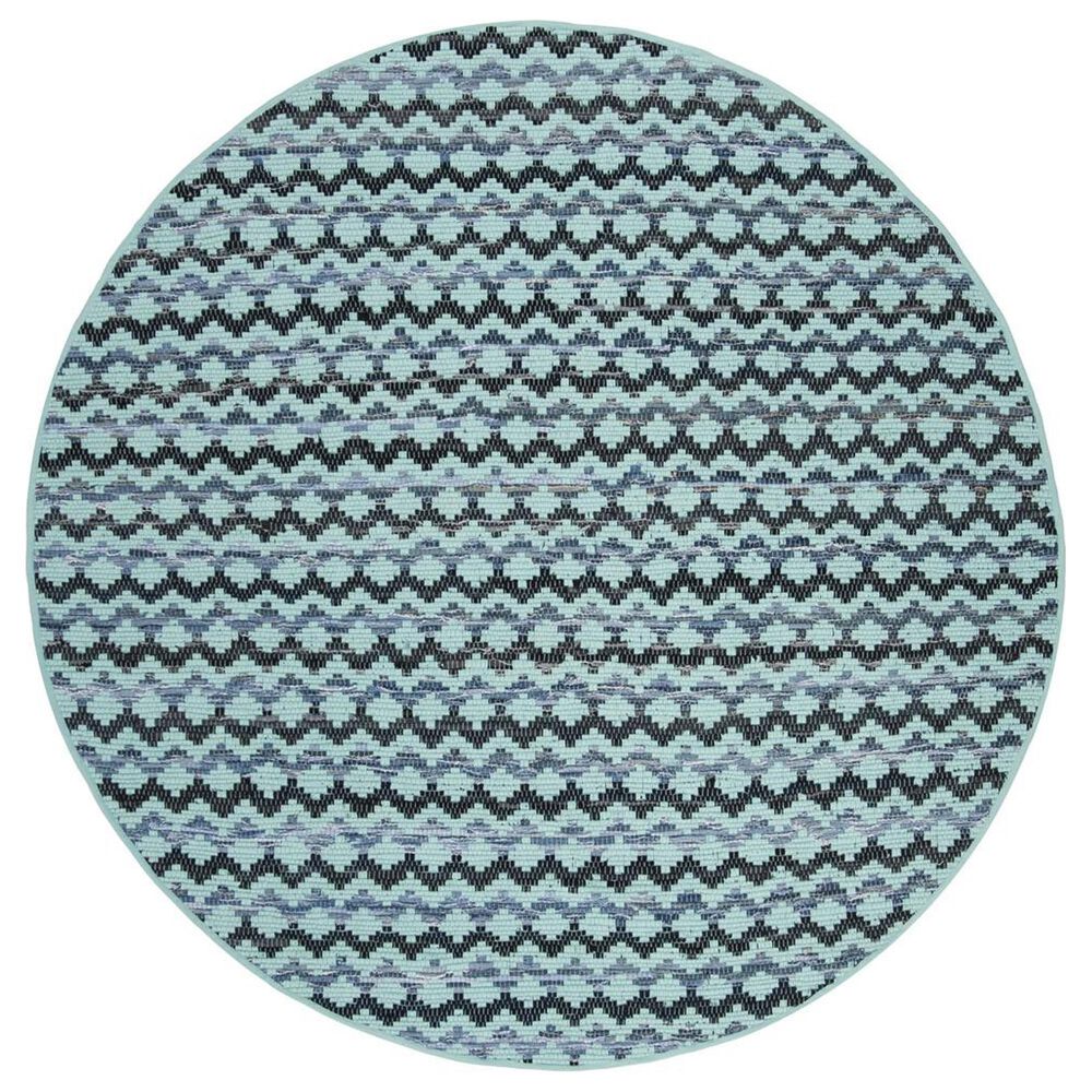 Safavieh Montauk 6" Round Turquoise, Blue and Black Area Rug, , large