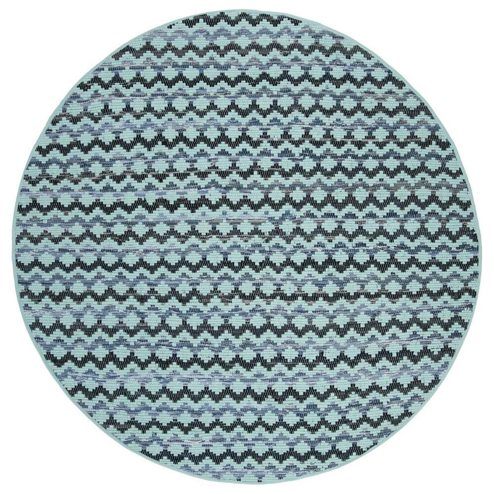 Safavieh Montauk 6" Round Turquoise, Blue and Black Area Rug, , large