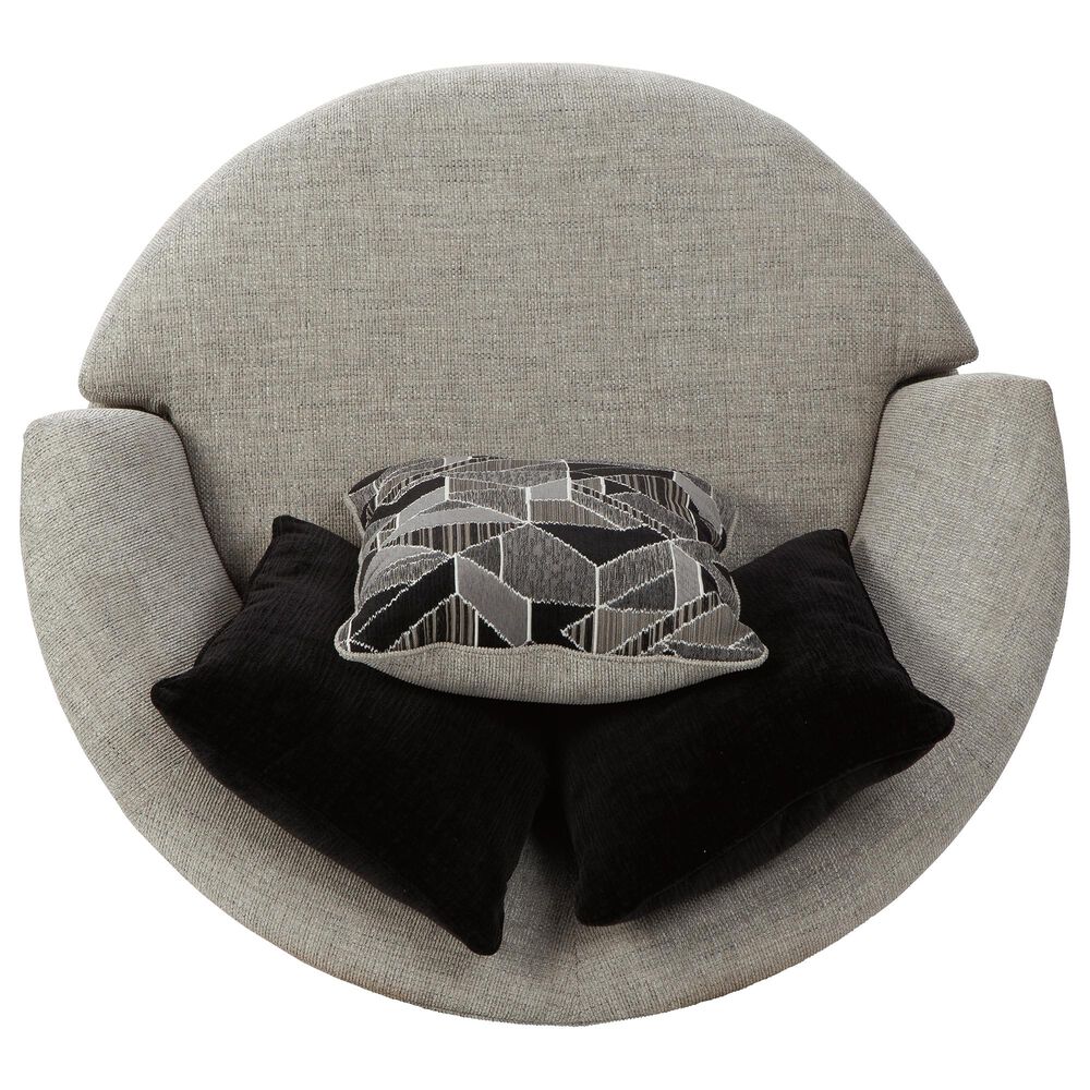 Signature Design by Ashley Megginson Oversized Round Swivel Chair in Storm, , large