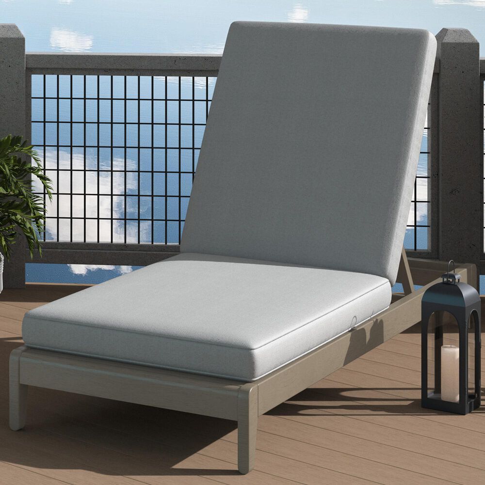Homestyles Sustain Patio Chaise Lounge with Gray Cushion in Stain Brown, , large