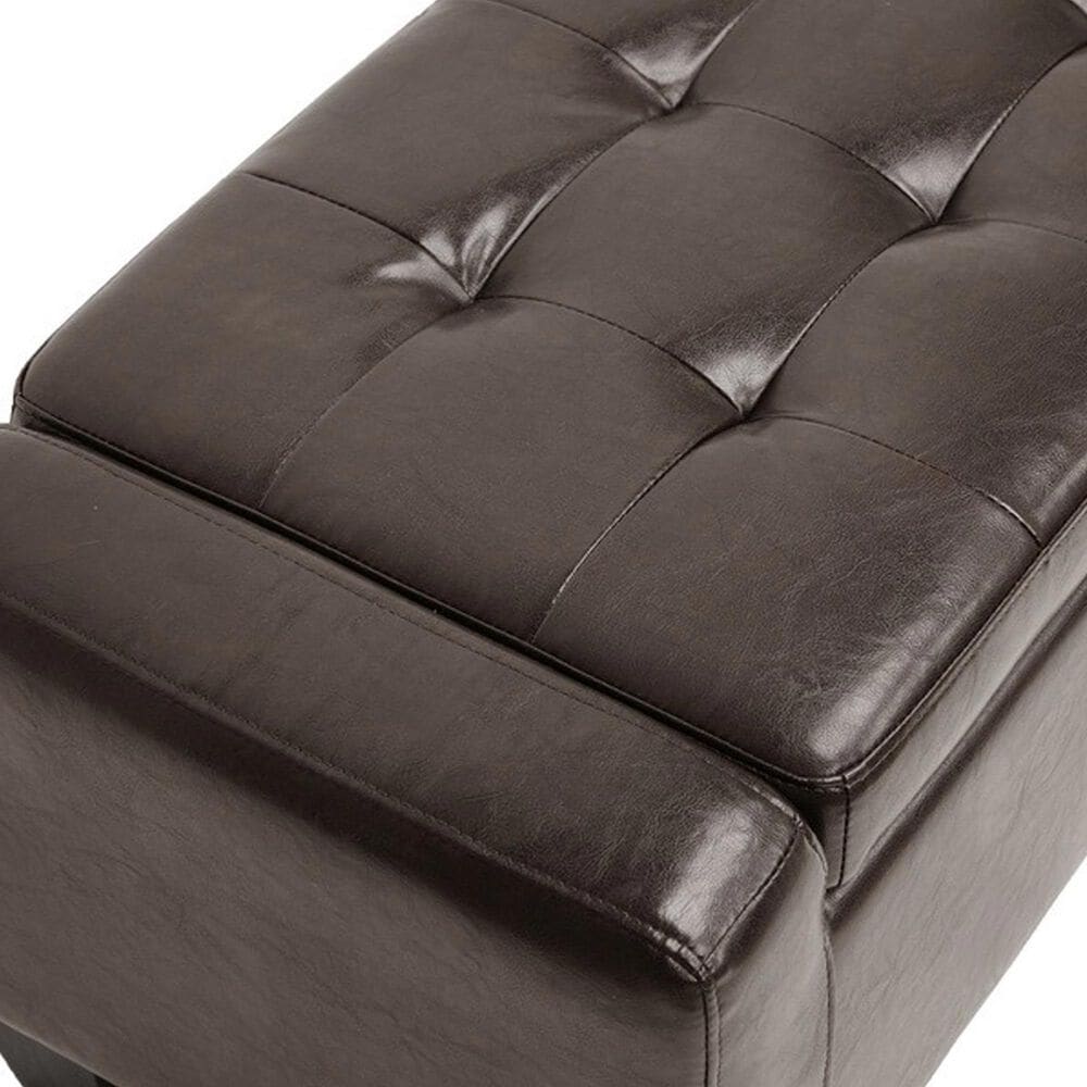 Baxton Studio Manchester Storage Ottoman in Dark Brown, , large