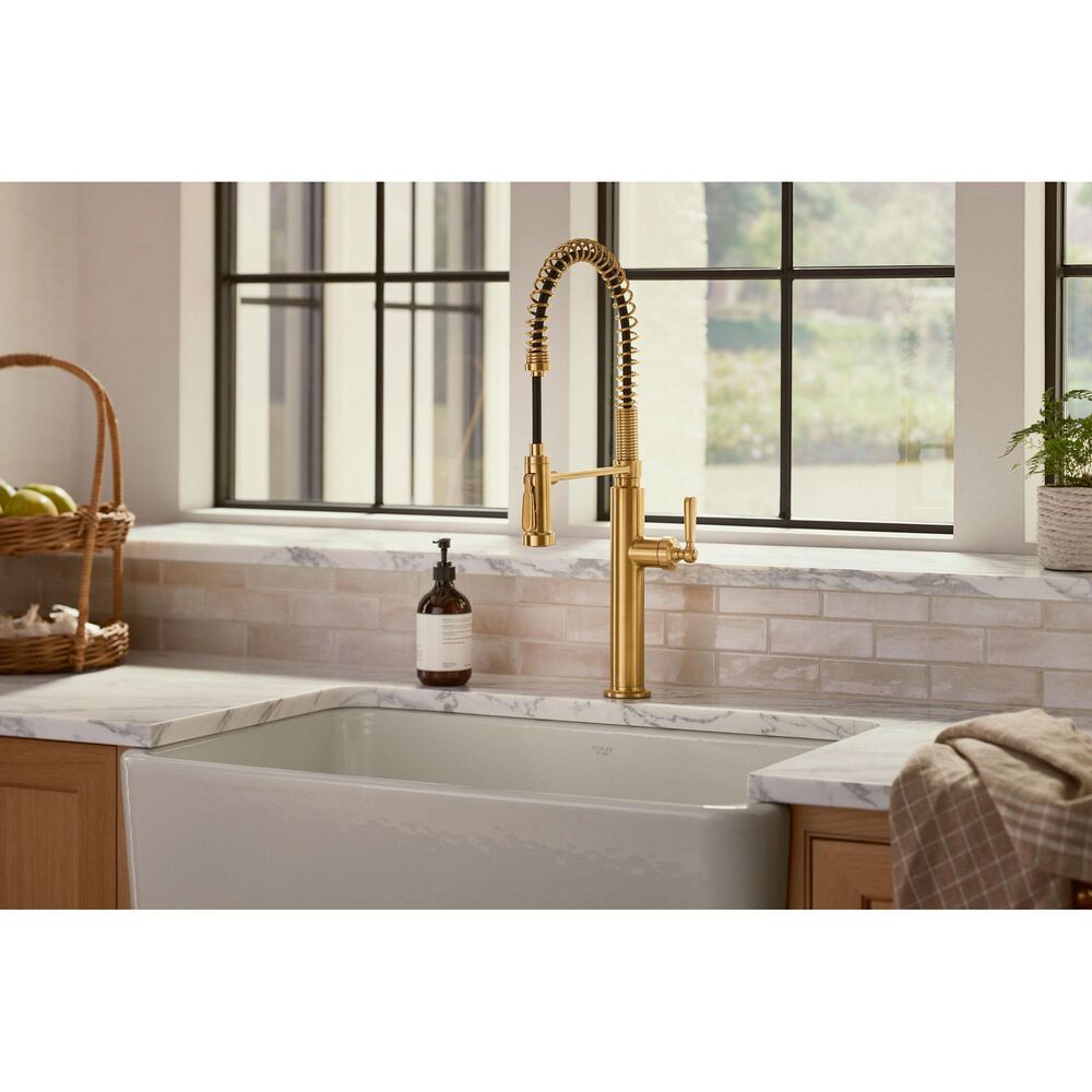 Kohler Edalyn Semi-Professional Kitchen Sink Faucet in Vibrant Brushed Moderne Brass, , large