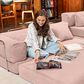 Jaxx Unsofa Stationary Sofa in Peony Pink, , large