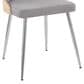 Lumisource Anabelle Side Chair with Grey Cushion in Chrome and Natural (Set of 2), , large