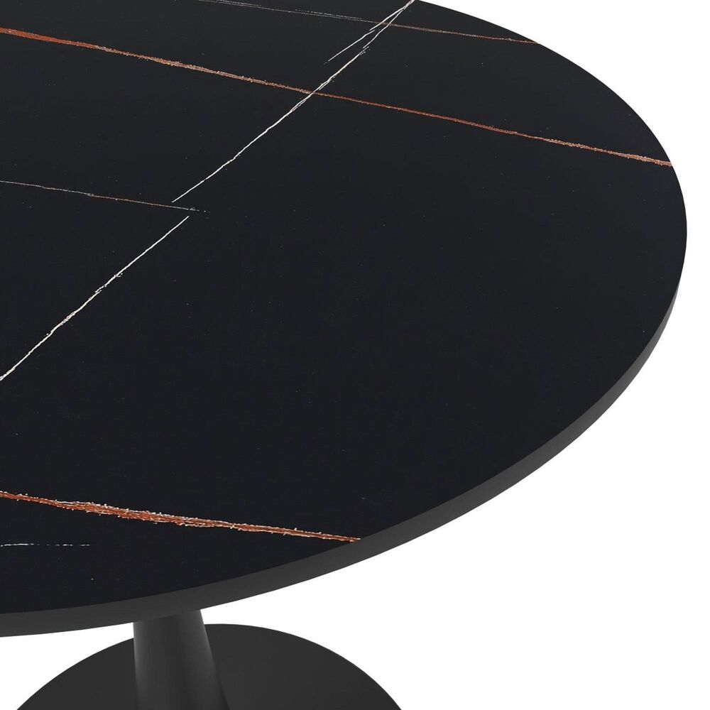 Leisuremod Leisuremod Bristol 31 round dining table Black base with Black Sintered stone Top, , large