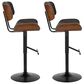 LumiSource Lombardi Adjustable Swivel Barstool with Espresso Faux Leather Upholstery in Black and Walnut (Set of 2), , large
