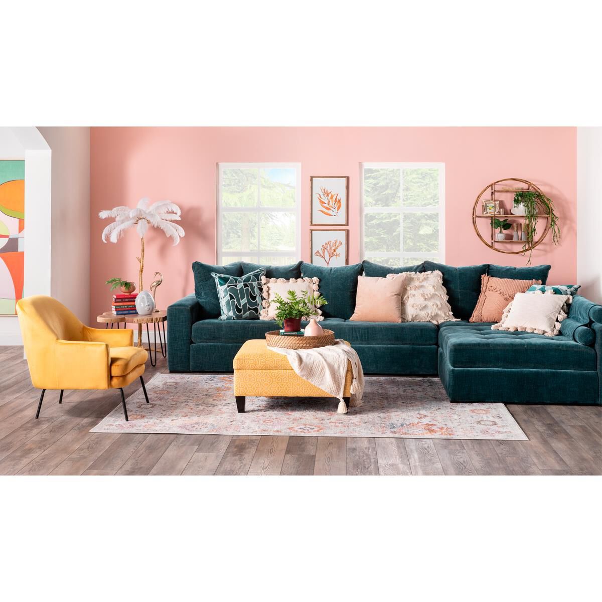 Jonathan Louis Noah 4 Piece Right Facing L Shaped Sectional in