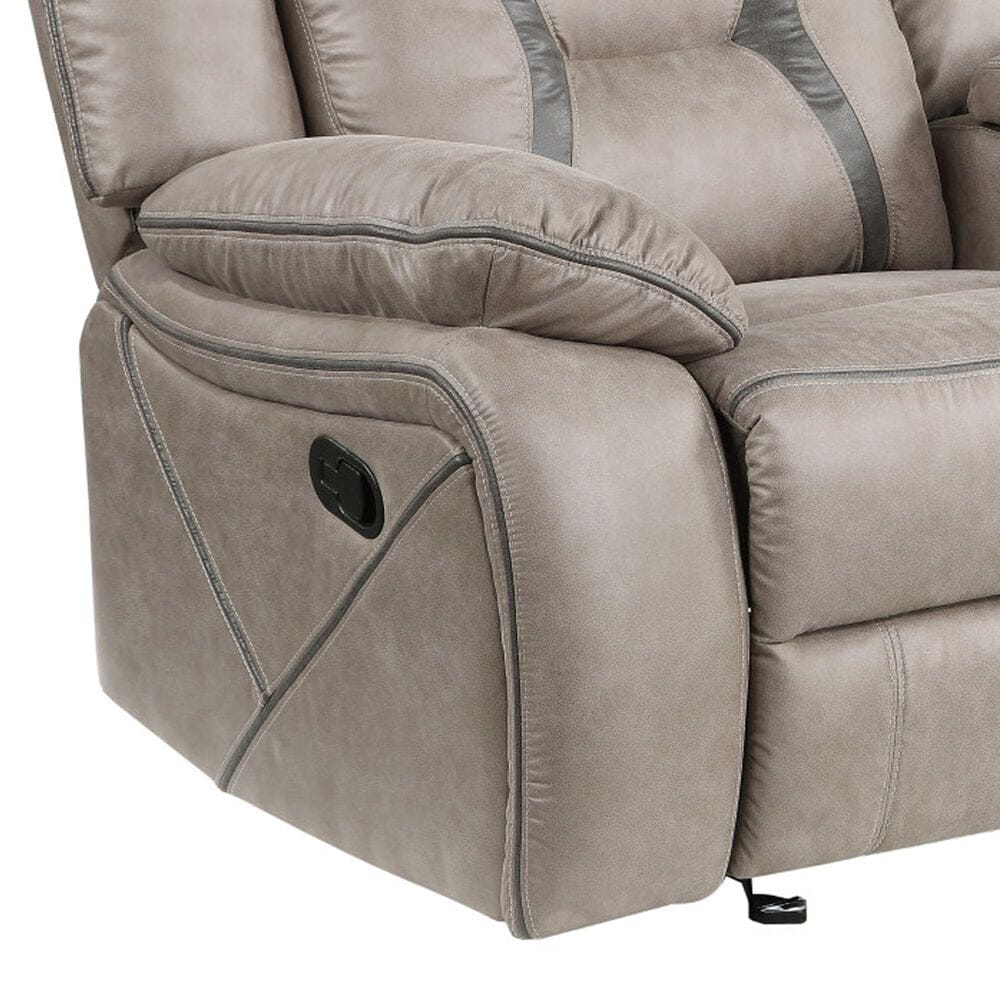 Steve Silver Tyson Manual Reclining Glider Console Loveseat in Grey, , large