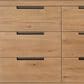 Universal Furniture Modern Walker California King Panel Bed with Dresser, Wardrobe and Two Nightstands in Natural Oak with AC Outlets and USB Ports, , large