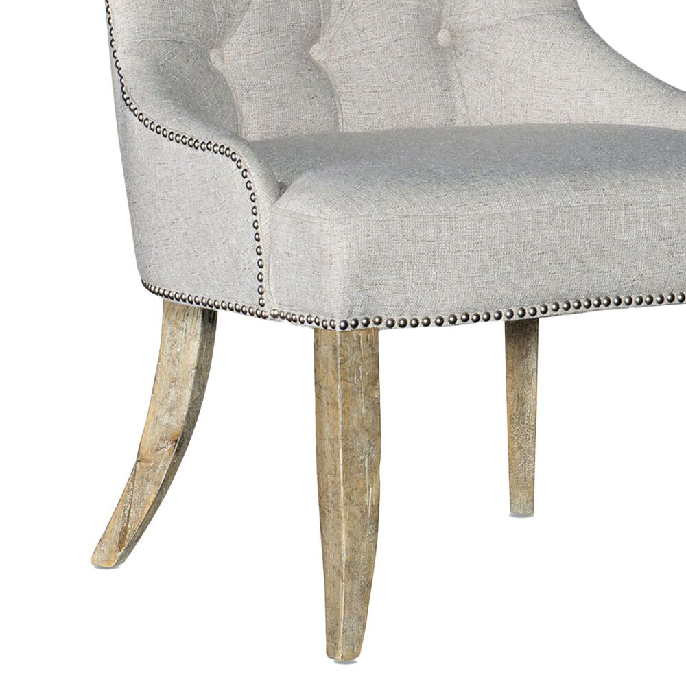 Hooker Furniture Castella Tufted Side Chair with Natural Tan Cushion in Antique Slate &#40;Set of 2&#41;, , large