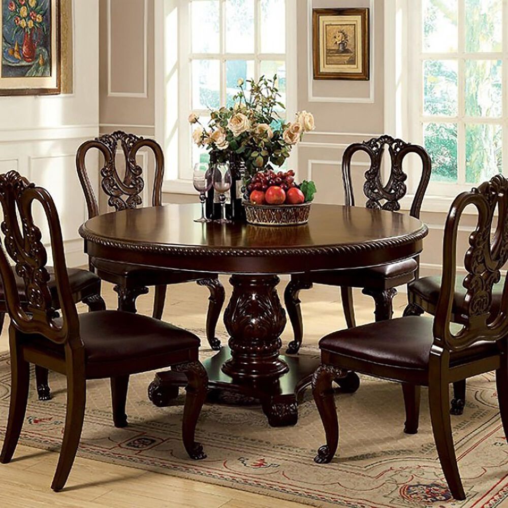 Furniture of America Watson Dining Table in Brown Cherry - Table Only, , large