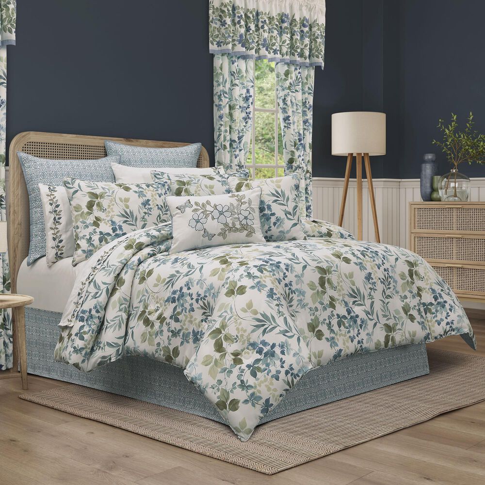 J. Queen New York Evergreen 4-Piece California King Comforter Set in Blue, , large
