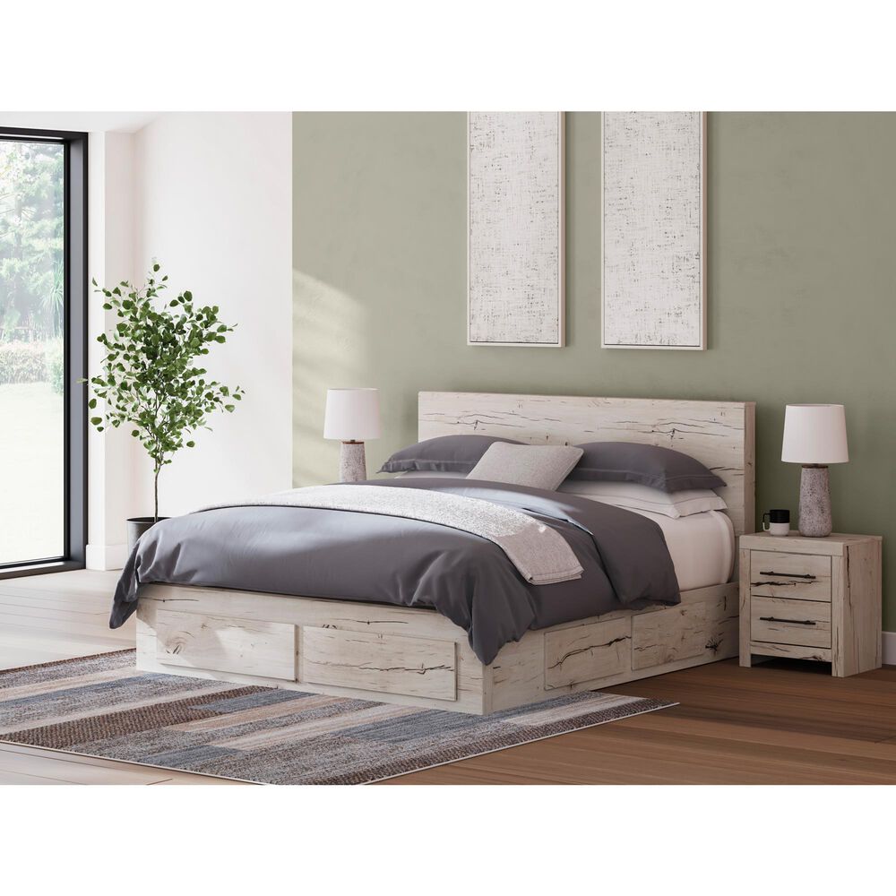 Ashley Lawroy King Panel Storage Bed in Light Natural, , large
