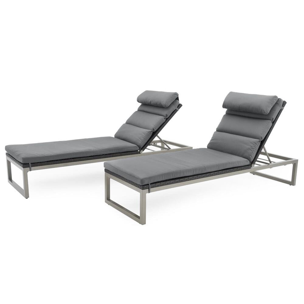 RST Brands Milo Sunbrella Patio Chaise Lounge in Charcoal Grey (Set of 2), , large