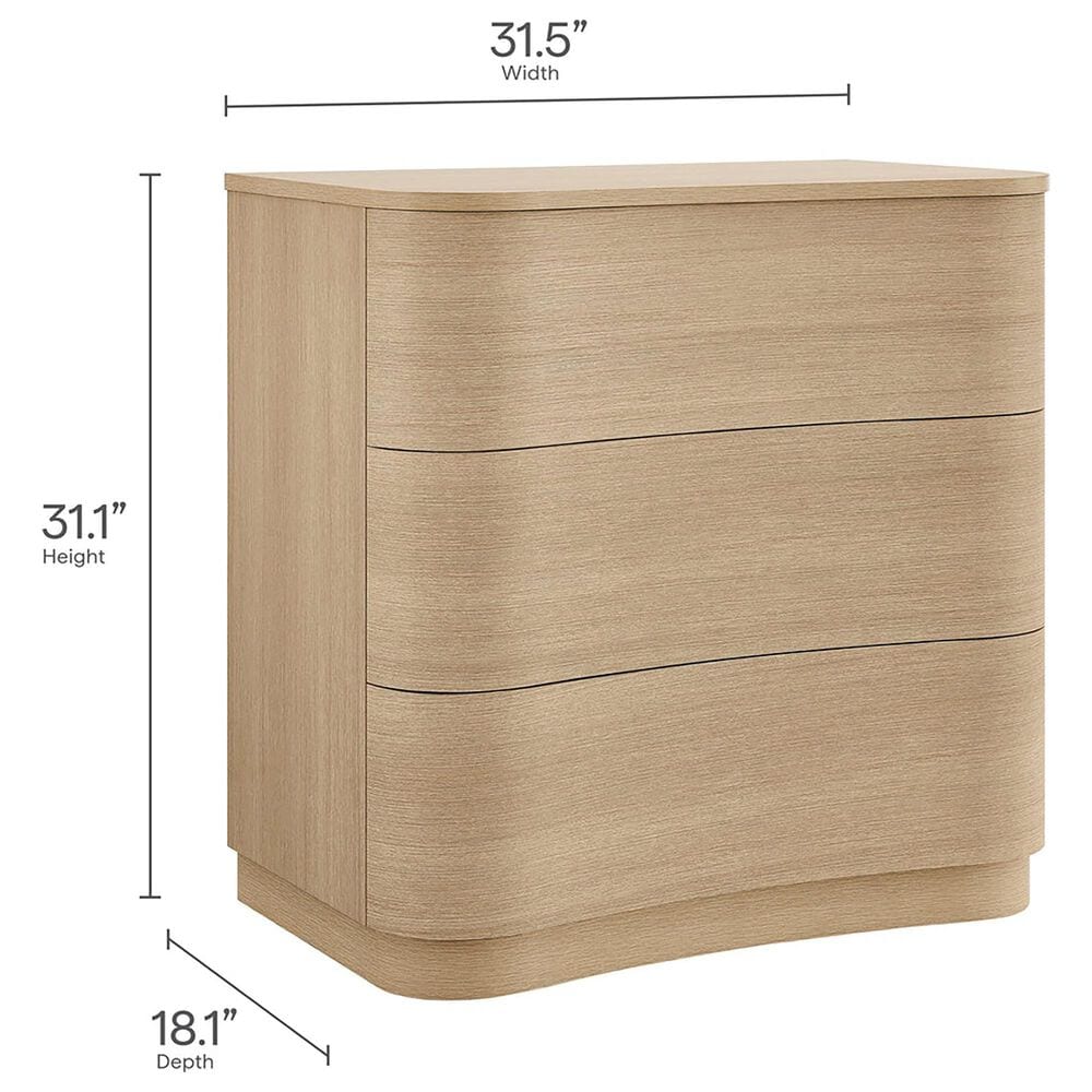 Modway Mirae 3-Drawer Dresser in Brushed Light Oak, , large