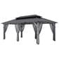HOMLUX 12" x 20" Patio Hardtop Gazebo with Wood Posts in Light Gray, , large