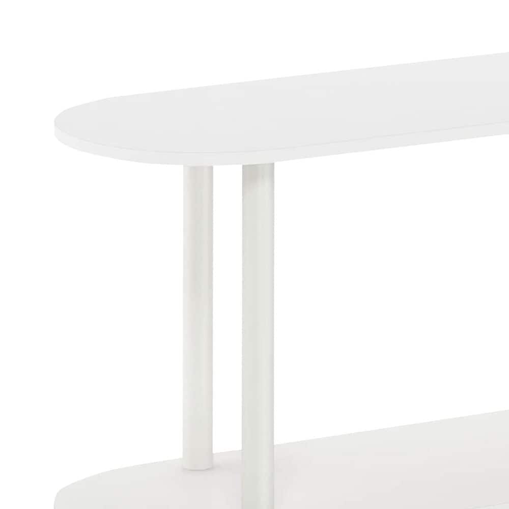 HOMLUX Turn-N-Tube 2-Tier Oval Side Display Rack in White and Virgin White, , large