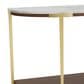 Riverside Furniture Emery Demilune Sofa Table in Smoked Cherry and Bronze, , large