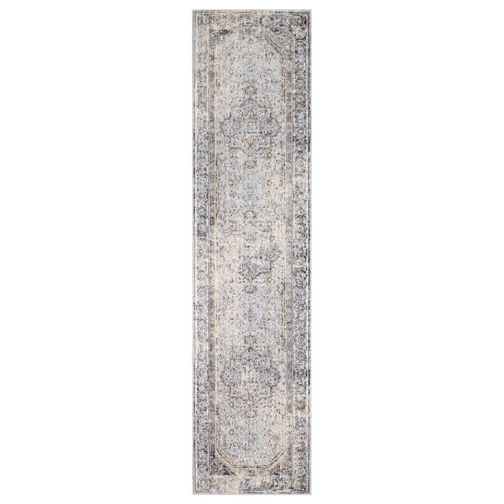 Surya Liverpool Black, Gray, Light Slate, White, Ivory, Brown and Olive 2&#39;7&quot; x 10&#39;2&quot; Runner, , large