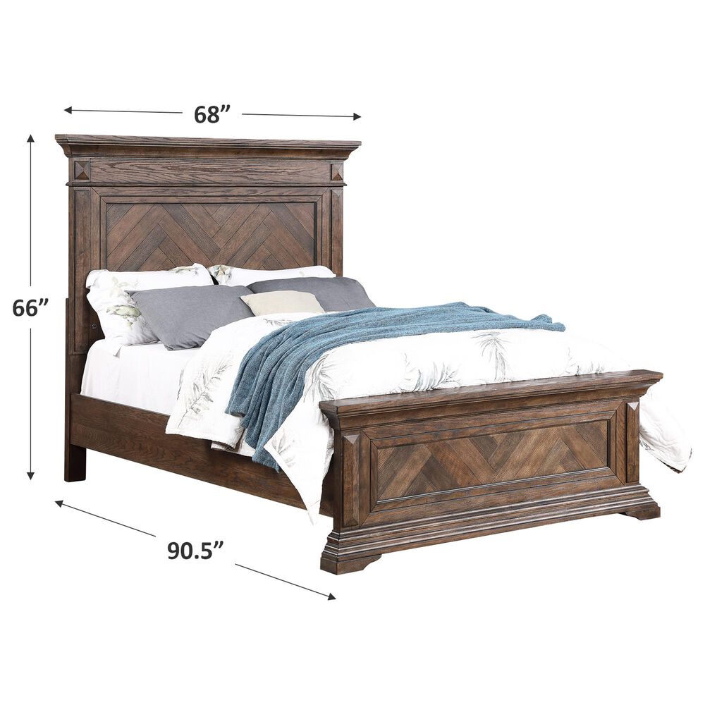 New Heritage Mar Vista Queen Bed in Brushed Walnut with USB Ports, , large
