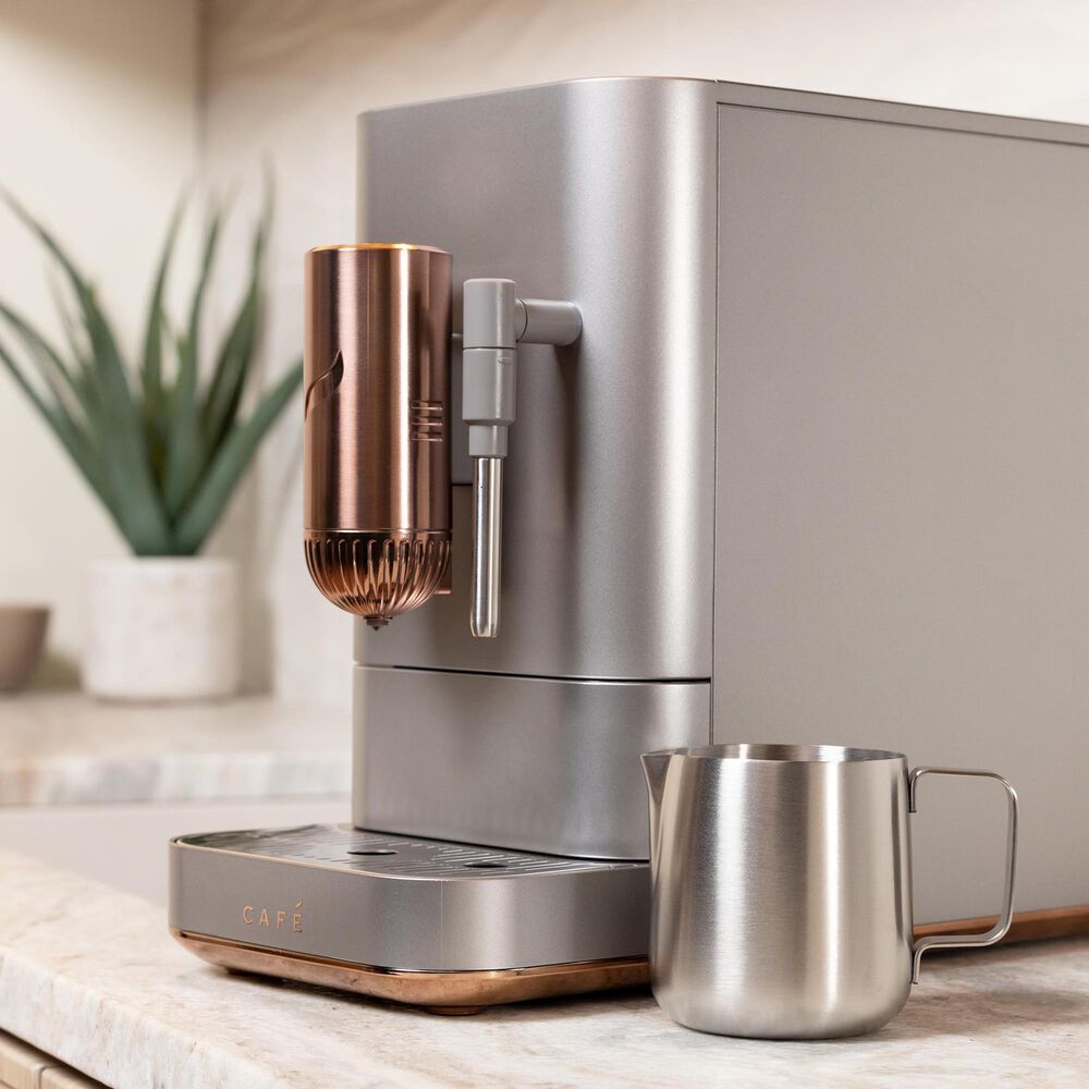 Cafe 40.5 Oz Affetto Espresso Machine + Frother in Stainless Steel, , large