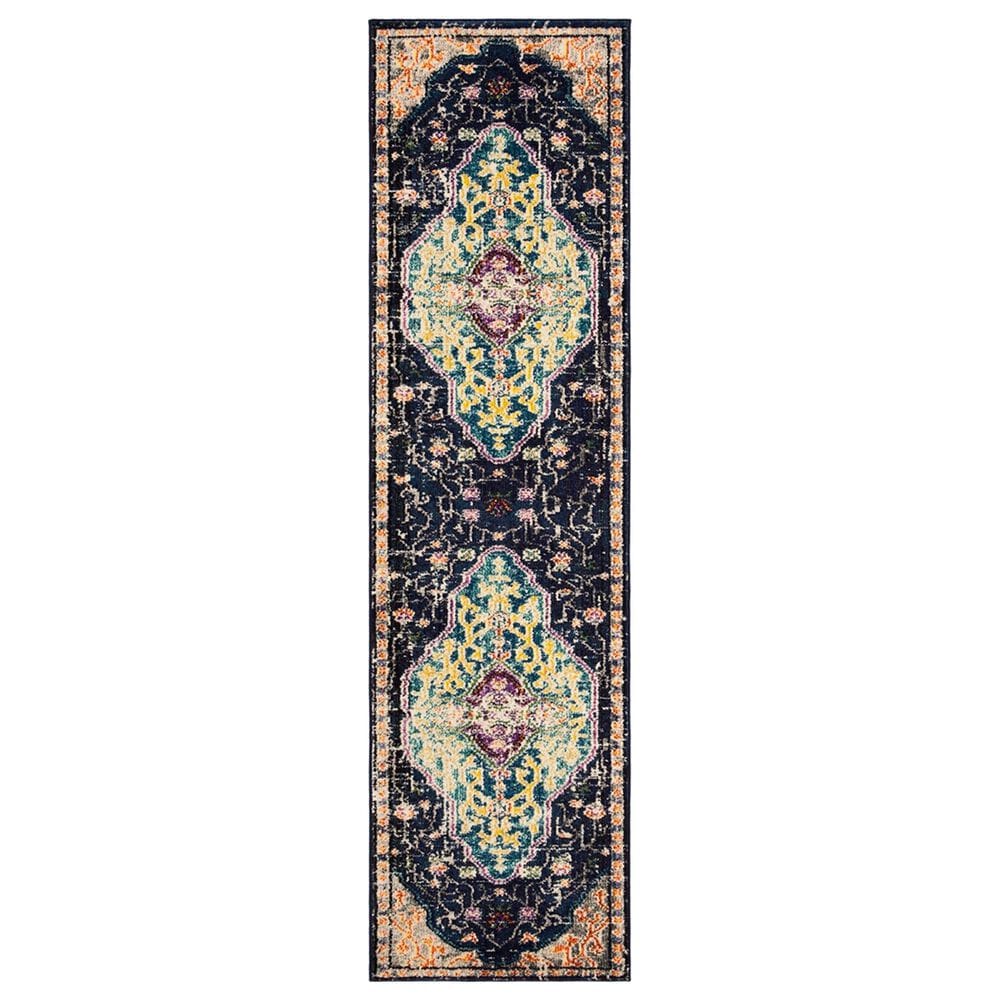 Safavieh Monaco MNC249Z-28 2"2" x 8" Black/Blue Runner, , large