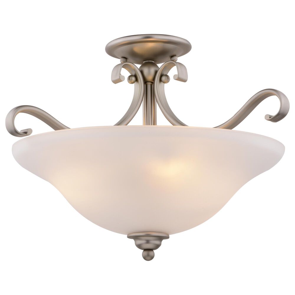 Vaxcel Monrovia 3-Light Semi Flush Mount in Brushed Nickel, , large