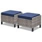 Sunwell Garden 5-Piece Patio Chat Set with Two Stationary Chairs in Navy, , large