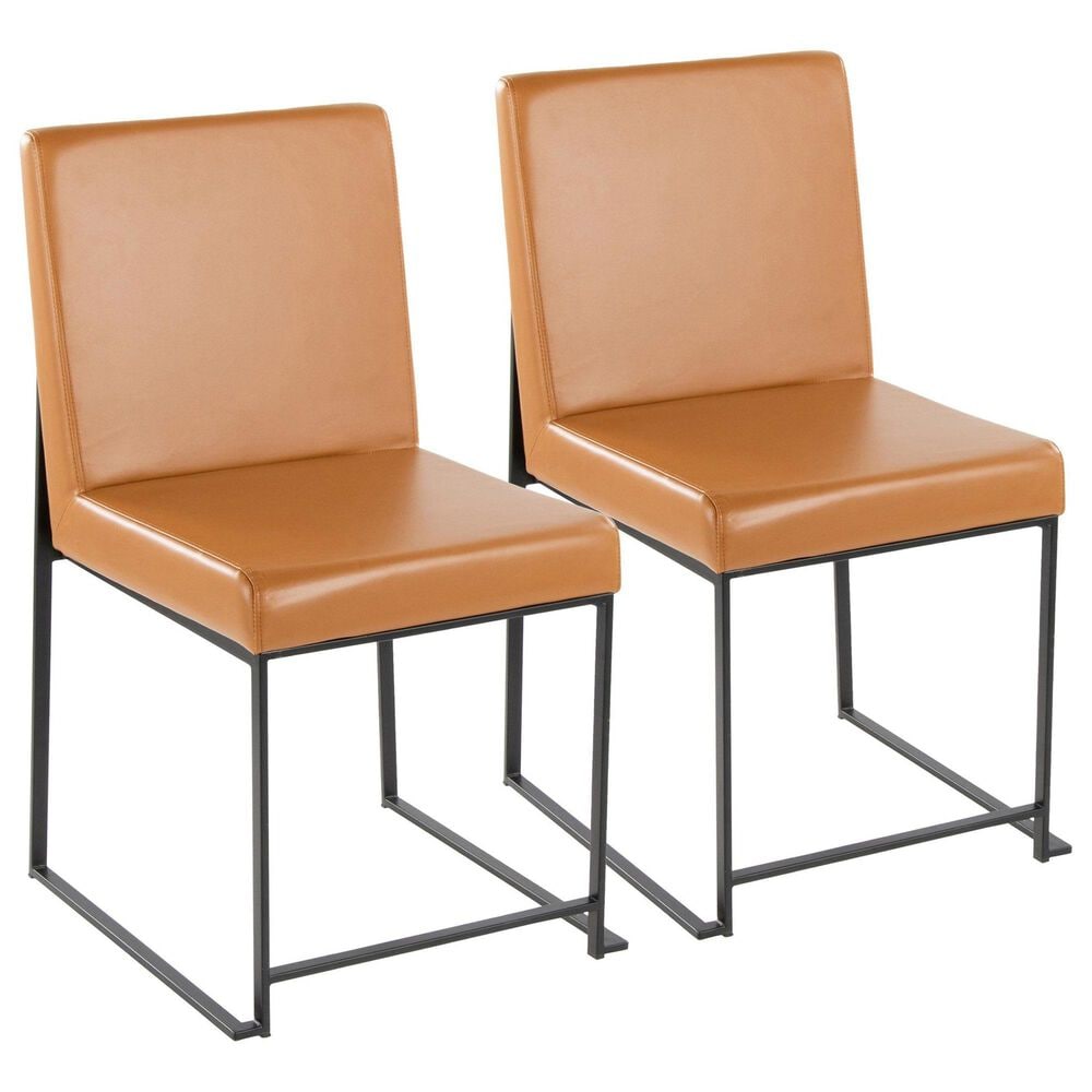 Lumisource Fuji Side Chair with Camel Cushion in Black (Set of 2), , large