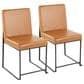 Lumisource Fuji Side Chair with Camel Cushion in Black (Set of 2), , large