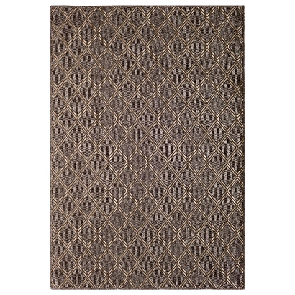 Central Oriental Santorini Diamond 5"3" x 7"7" Pebble and Natural Area Rug, , large