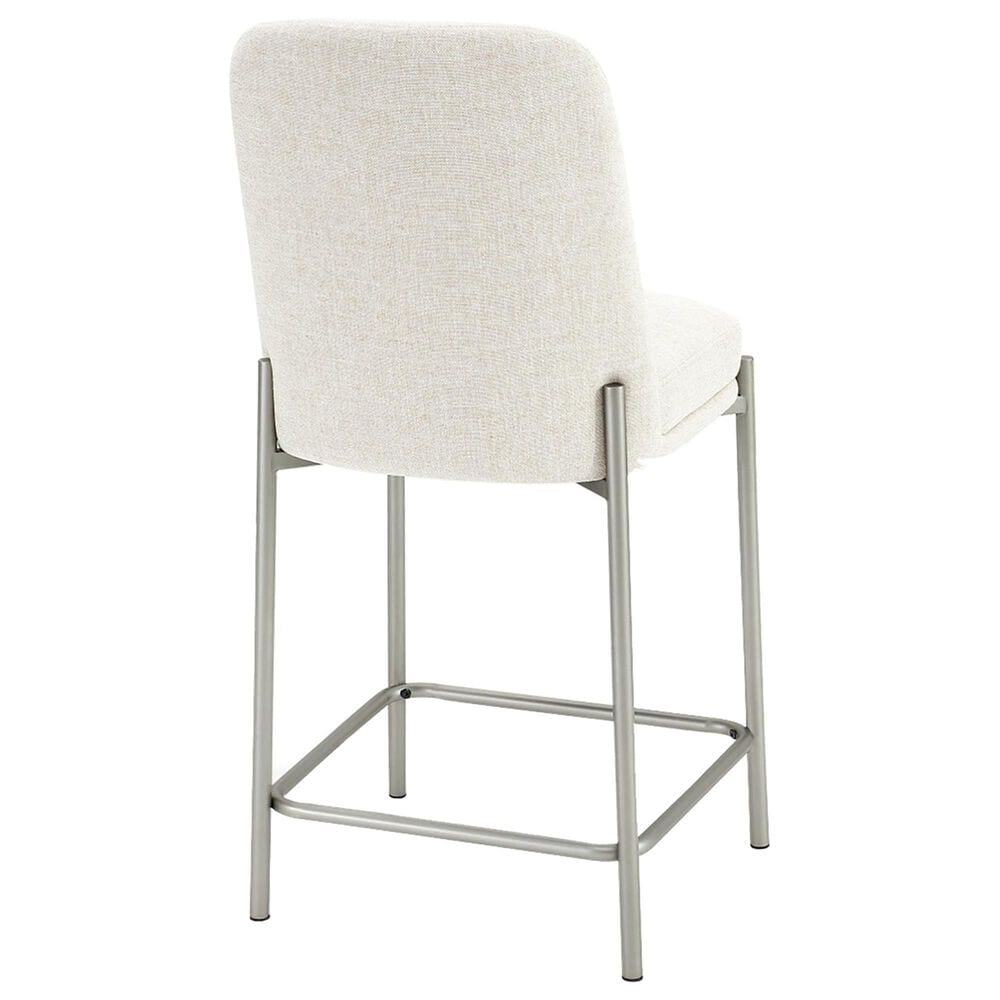 Urban Home Crossroads 2.0 Dion Counter Stool with Natural Light in Brushed Nickel, , large