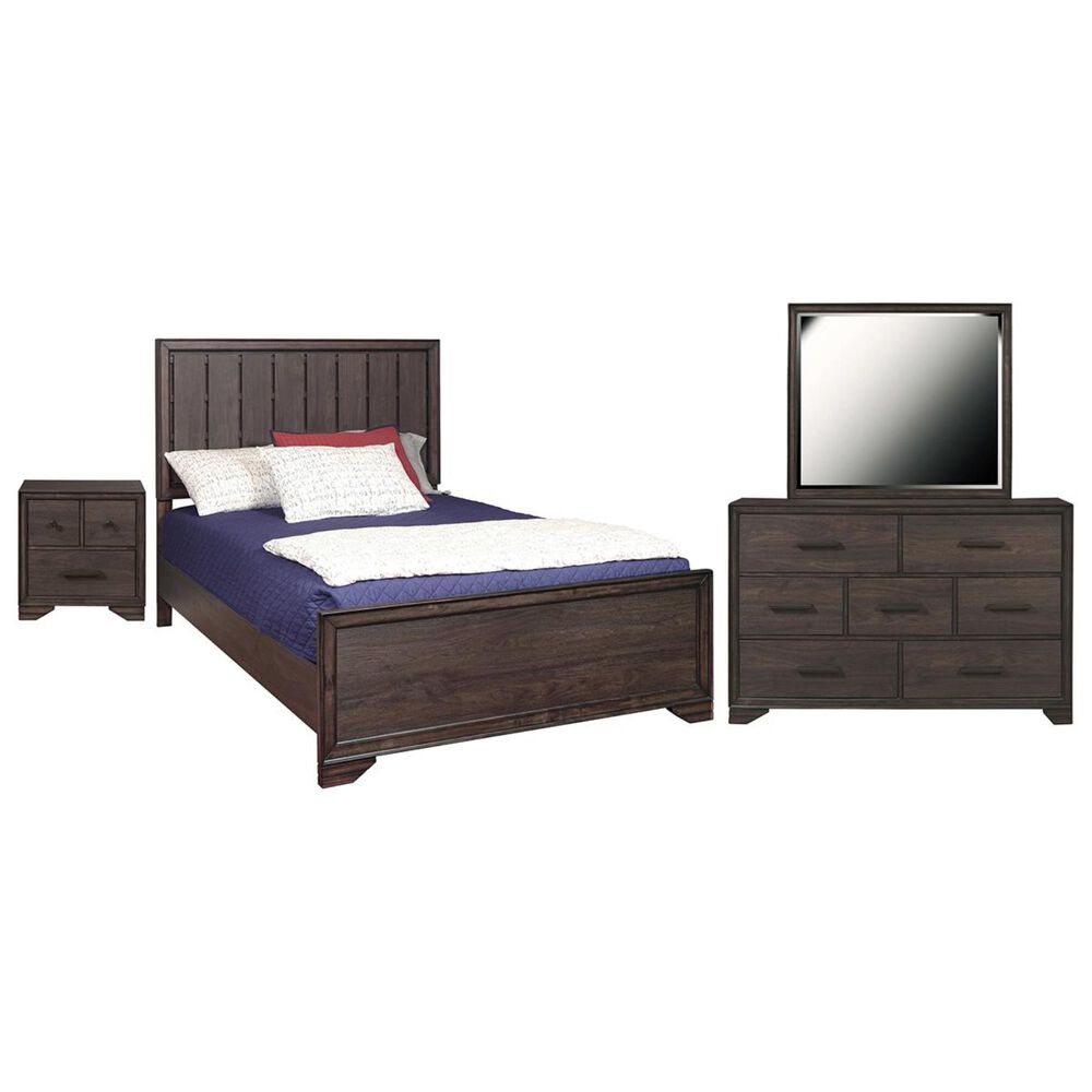 Samuel Lawrence Granite Falls 4 Piece Twin Panel Bedroom Set in Dark Brown, , large