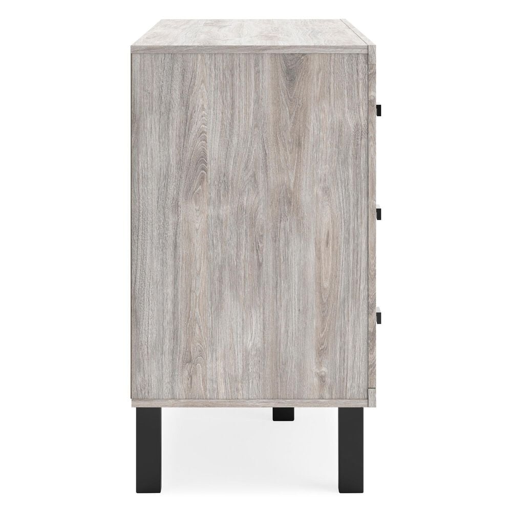 Ashley Vessalli 6-Drawer Dresser in Light Gray and Matte Black, , large