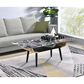 HOMLUX 47" Coffee Table with Marble Glass Top in Black, , large