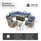 HOMLUX 11-Piece Outdoor Modular Sofa Conversation Set in Denim Blue, , large