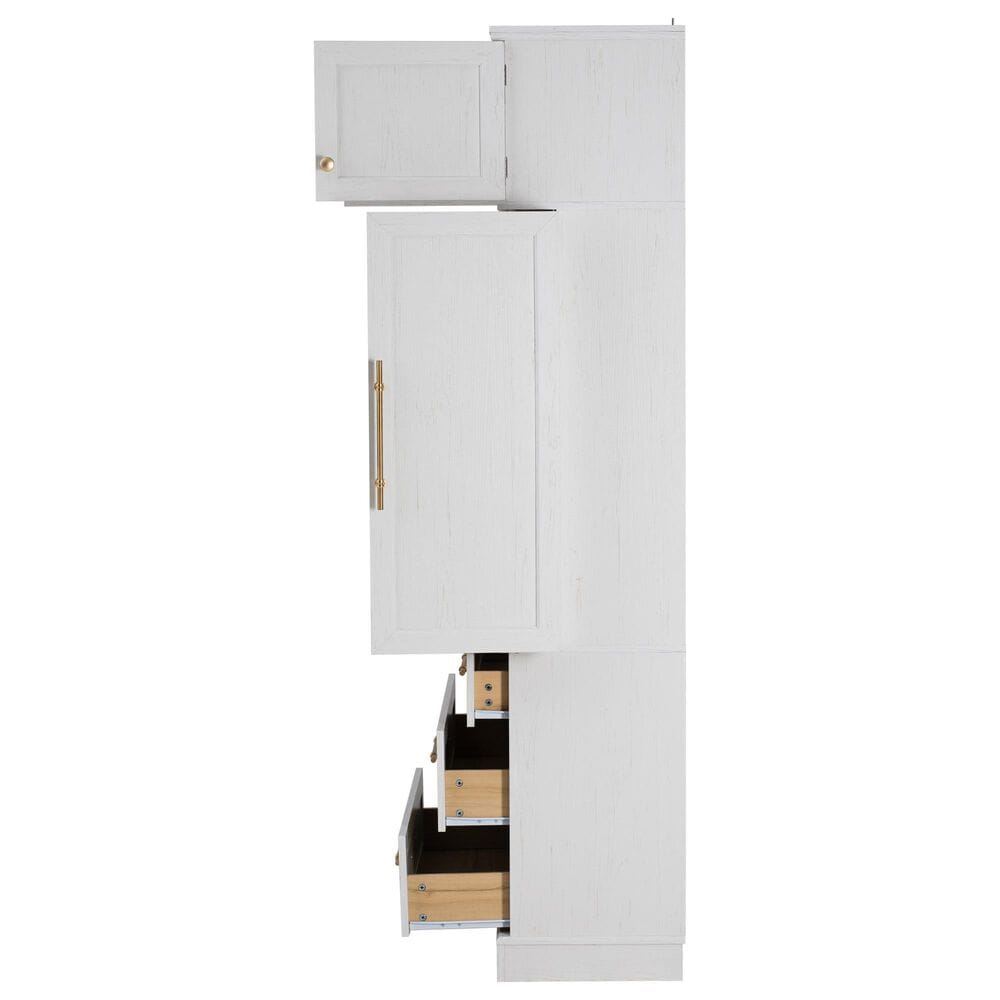 HOMLUX HOMLUX 78.2" Tall Farmhouse Kitchen Pantry Cabinet with 8 Door Shelves, Storage Cabinet with 3 Adjustable Shelves, 3 Large Drawers, Versatile Cupboard for Kitchen, Dining &amp; Bathroom, Retro White, , large